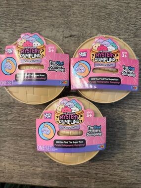 RMS Crazy Fun Mystery Dumpling Bao Bun Purple Holographic Squishy Set Bundle 3